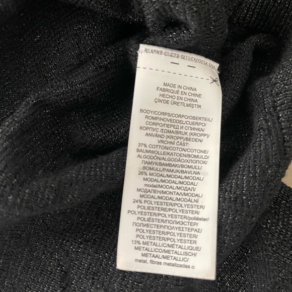 Ralph Lauren Black Shimmer Ribbed Trim Sweater - Picture 6 of 6